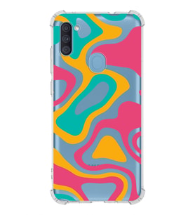 Samsung Galaxy M11  Köşe Korumalı Antişok Kapak Renkli Desen Tasarımlı Şeffaf Silikon Kılıf