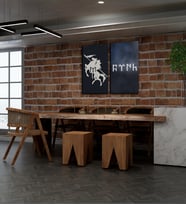 Kişiye Özel Yeni İş ,Ofis Hediyesi Göktürkçe Tasarımlı Kanvas Tablo İkili Set 30x50 cm