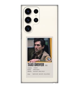 Samsung Galaxy S23 ULTRA Uyumlu Taxi Driver Poster Tasarımlı Şeffaf Telefon Kılıfı