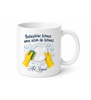 İsme Özel Bulaşık Uzmanı Yazılı Komik Kupa Bardak Esprili Hediye
