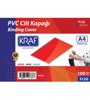 Kraf Cilt Kapağı A4 160 MİC. 100 LÜ Kırmızı 512G