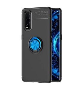 Oppo Find X2 Kılıf Range Yüzüklü Silikon - Siyah-mavi