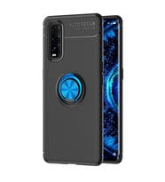 Oppo Find X2 Kılıf Range Yüzüklü Silikon - Siyah-mavi