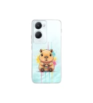 Vivo Y18 ile Uyumlu Splash Kapibara Tasarımlı Şeffaf Silikon Kılıf