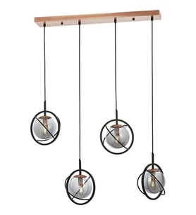AVONNI AV-60291-4Y-BSY Siyah Boyalı Modern Avize E14 Metal Cam 80x22cm