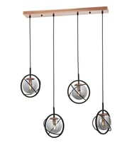 AVONNI AV-60291-4Y-BSY Siyah Boyalı Modern Avize E14 Metal Cam 80x22cm