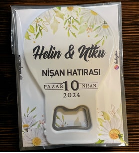 10 Adet Söz, Nişan, Nikah, Düğün Hediyesi Balon Açacak Magnet Kart ve Ambalajlı Tek Tek (blnmg10)