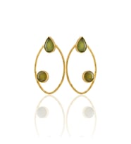 Kadir Jewellery 22 Ayar Altın Kaplama Geometrik Küpe -El İşçiliği Ve Hipoalerjenik Küpe