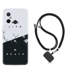 Xiaomi Redmi 12C Kılıf Resimli Boyun Askılı İpli Desenli Silikon Life and Death 1339