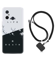 Xiaomi Redmi 12C Kılıf Resimli Boyun Askılı İpli Desenli Silikon Life and Death 1339