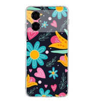 PrintiFy Poco M5 ile Uyumlu Retro Color 1  Kamera Korumalı Şeffaf  Kılıf