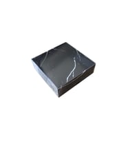 Asetat Kapaklı Karton Kutu Mermer Desenli 8X8X3 (50 Adet)  Siyah