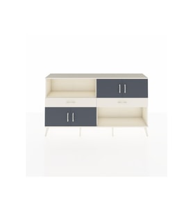 Arges Konsol 3 Raflı 2 Çekmeceli 4 Kapaklı 176x30x99 Aytaşı-Antrasit/Aytaşı