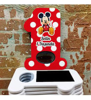 İsme Özel 1 Yaş Açacak Magnet- 1 Yaş Doğum Günü Magneti - Mickey Mause Açacak Magnet