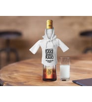 BK Gift Kişiye Özel Mini Beyaz İçki Şişesi Tişörtü , Ev Bar Dekoru, Rakı, Rakı Şişesi Tişörtü, Ev Barı-1