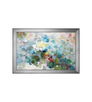 Soyut Şekiller Motifli Kanvas Tablo 80 x 110 cm Silver Çerçeve