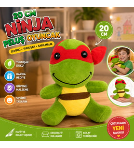 20 CM Ninja Peluş Oyuncak Yumuşak Dokulu Sevimli Kaplumbağa Peluş