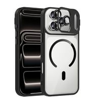 iPhone 17 Pro Kılıf Standlı ve Kamera Lens Koruma Hediyeli Etro Kapak (Siyah)