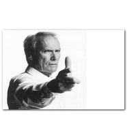 Cakatablo Clint Eastwood Siyah Beyaz Resim MDF Tablo