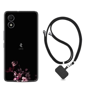 TCL 303 Kılıf Silikon Boyun Askılı İpli Desenli Silikon Love 1629