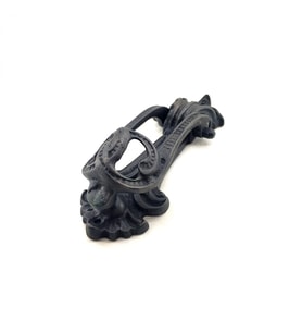 Antika Tarz Dekoratif Pirinç Doğa Kapı Tokmağı, Taktak - 205x73 Mm, Oksit