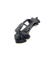 Antika Tarz Dekoratif Pirinç Doğa Kapı Tokmağı, Taktak - 205x73 Mm, Oksit