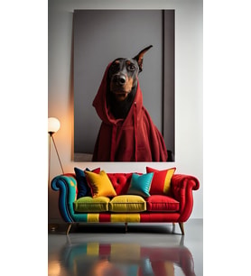 DOBERMAN EV HALİ V1 Ev Duvar Salon Güzellik Salonu Ofis Dükkan Dekarasyon Kanvas Tablo (Çok Renkli)