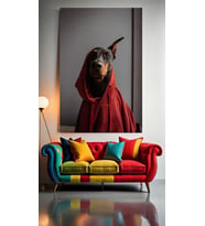 DOBERMAN EV HALİ V1 Ev Duvar Salon Güzellik Salonu Ofis Dükkan Dekarasyon Kanvas Tablo (Çok Renkli)