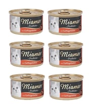 MİAMOR CİĞERLİ KEDİ KONSERVE YAŞ MAMA 85 GR (6 Adet) (Krem)