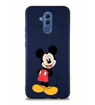 Huawei Mate 20 Lite Soft Premier Kapak Mickey Mouse-B Tasarımlı Silikon Kılıf - Lacivert (Şeffaf)
