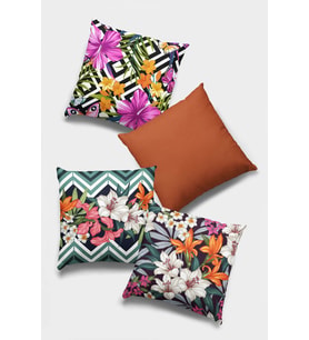Çok Renkli Çiçekli Çift Taraf 4'lü Set Kırlent Kılıfı 4KR038