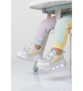 Cool Pudra Cırtlı Işıklı Anatomik Bebek Spor Ayakkabı Sneaker Aria B