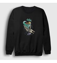Presmono Unisex Siyah Summer Cocktail Sweatshirt 290591tt
