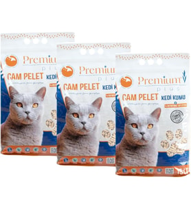 Plus Çam Peleti Kedi Kumu 15 LT x 3 lü Paket (45 LT) Yavru/Yetişkin Kediler ve Küçük Hayvanlar için%100 Organik Kedi Kumu - Astımlı ve Alerjik Kediler için Uygun (Üçlü Paket)