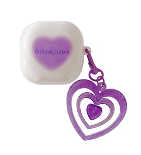 Microsonic Samsung Galaxy Buds 2 Kılıf Süslü Renkli Kalp Desenli Mor