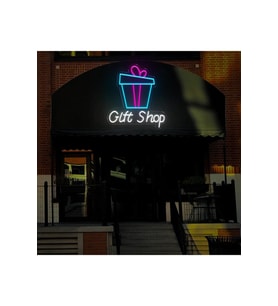 Gift Shop Yazılı ve Şekilli Neon Tabela