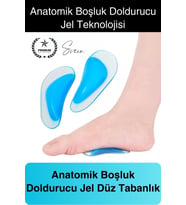 1 Çift Uzun Süreli Kullanım Ark Takviye Düz Taban İçin Boşluk İçe Basma Destekli Anatomik Silikon