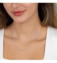 925 Ayar Gümüş  Yan Model Haç Kolye