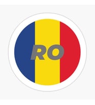 Romanya Ülke Kodu Etiketli 13CM 2 Adet Sticker