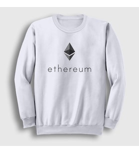 Presmono Unisex Beyaz Ethereum Bitcoin Sweatshirt 263678tt (Beyaz)