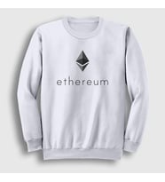 Presmono Unisex Beyaz Ethereum Bitcoin Sweatshirt 263678tt (Beyaz)