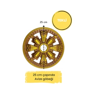 Dekoratif Polimer 25 cm Avize Göbeği (Kahverengi)