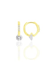 Gümüş altın yaldızlı zirkon taşlı tasarım halka küpe SGTL11848GOLD