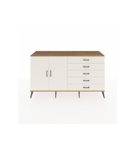 Kronos Konsol 4 Raflı 5 Çekmeceli 2 Kapaklı 176x59x99 Çam-Aytaşı