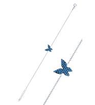 Kelebek Model Firuze Taşlı Gümüş Kadın Bileklik 201024992