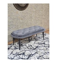 Ufo Oturak Bench - Siyah Boyalı Telli Ayak - Oturak - Bench - Puf - Yatak Ucu Pufu Gri Renk 100 x 50 Boyut/Ebat (Çok Renkli)