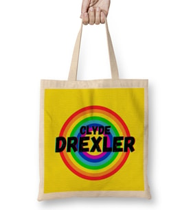 Clyde Drexler - Basketball gifts Vintage Retro Rainbow Quotes For BOYS AND Dad Bez Çanta Uzun Saplı