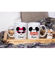 Mickey & Minnie Mouse Sevgili Çift Tasarımlı İkili Kupa Seti Kişiye Özel