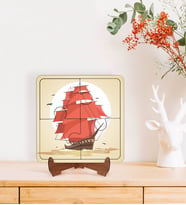 BK Gift Gemi Tasarımlı Ahşap Standlı Puzzle Çerçeve-1
