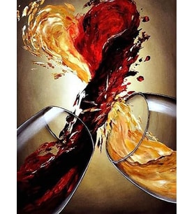 Kadehler Sayılarla Boyama Seti 40x 50 cm (Tuvale Gerili)